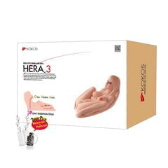 HERA.03 Мастурбатор женское тело 3D, три отверстия с вибрацией ротацией